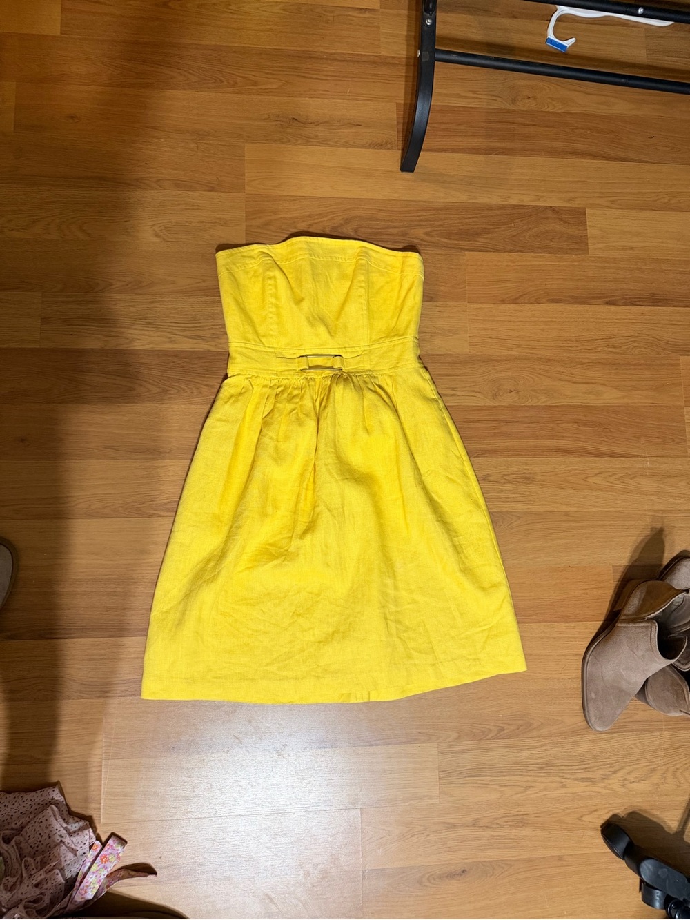 Banana Republic Bright Yellow Strapless Sundress